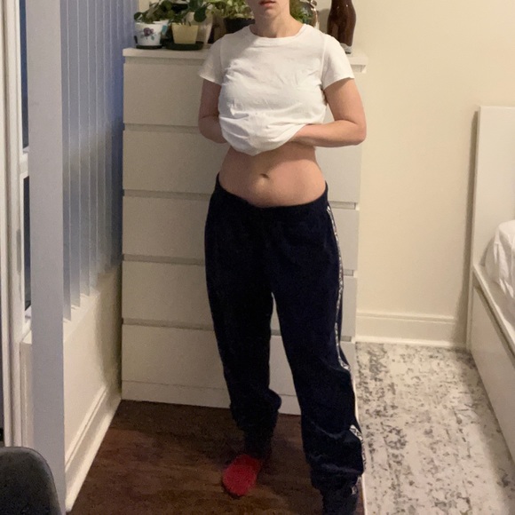 Navy Velour FILA Sweatpants XL - Picture 5 of 7